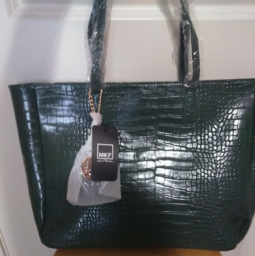 MIA K FARROW Olive Faux Leather Shoulder Bag